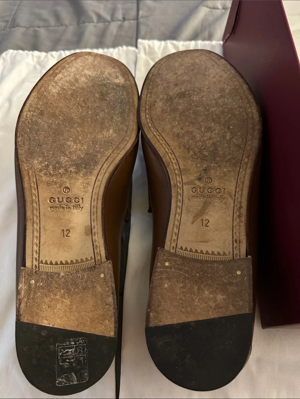 Gucci Men's Brown Leather Horsebit Loafers with Gold Hardware